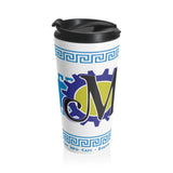 Stainless Steel Travel Mug, Colorado Flag Blue Mug Printify