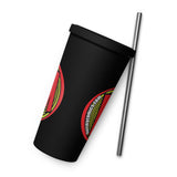 MUTINY Hypno Logo, Insulated tumbler with a straw Mutiny Comics & Coffee Online