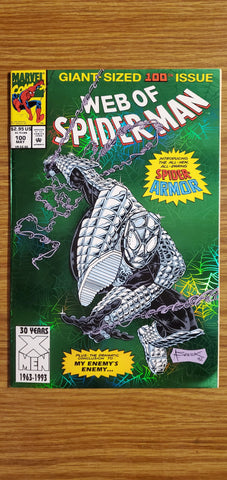 Web of Spider-Man #100 NM/9.4 1993 Marvel Comics, 1st Spider-Armor Comics USED Local Comics