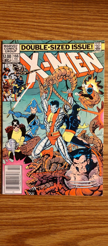 X-Men #166 F/VF/7.0 1982 Marvel Comics, Newsstand, 1st Lockheed Comics USED Local Comics